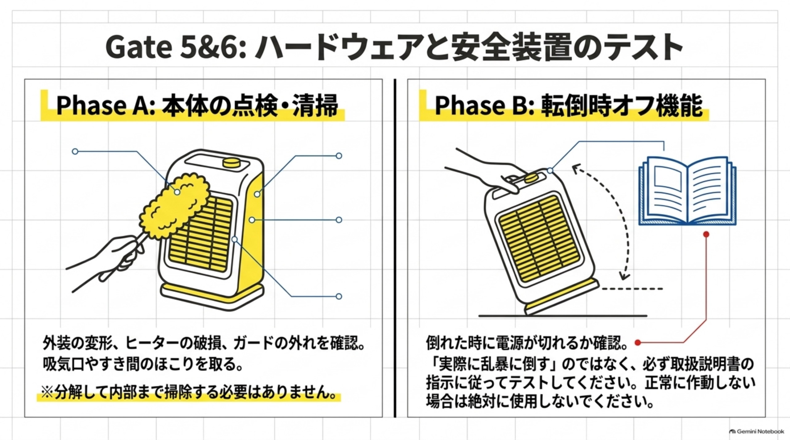 延長コードやたこ足配線を避け束ねたまま使わない